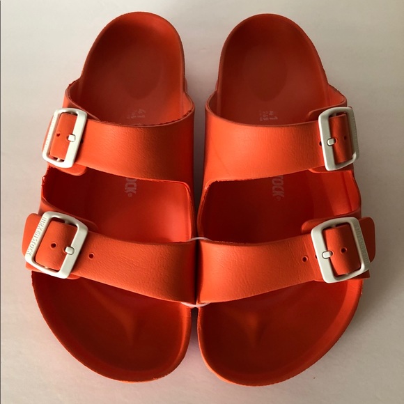 orange rubber birkenstocks